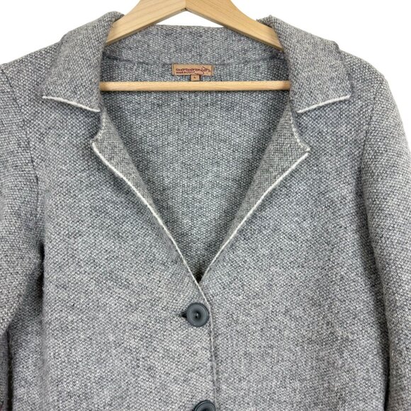Cocogio Wool Blend Knit Button-Up Blazer Jacket Womens Large Gray Made in Italy - Picture 2 of 10